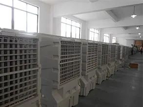 ECO-12000: largas filas de climatizadores evaporativos en una fábrica