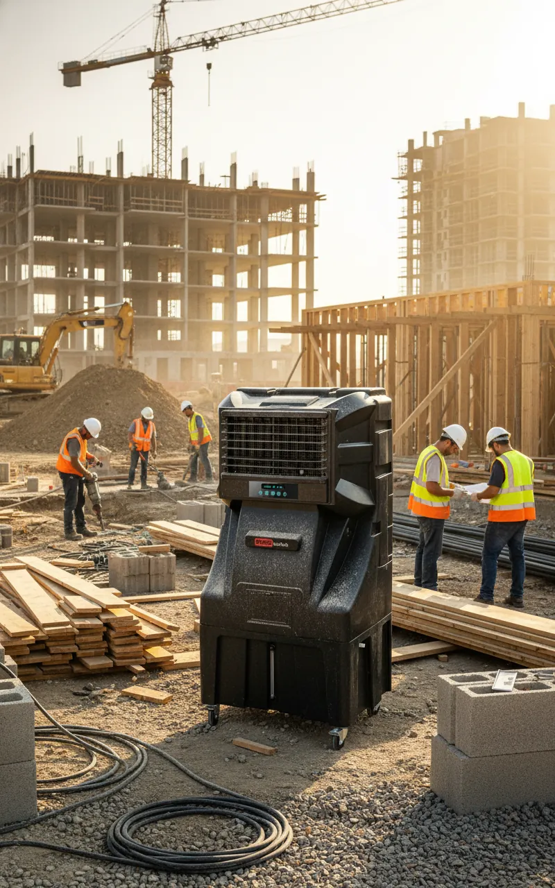 Verdunstungskühler ECOsport-23000 von PARS EcoTech auf einer Baustelle