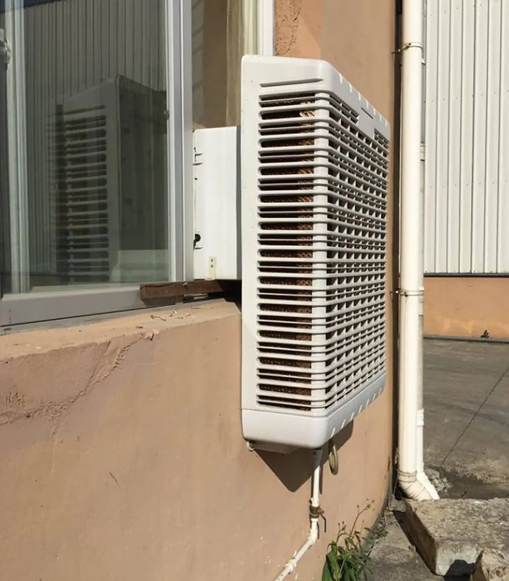 ECOwall-6000 نصب‌شده در چارچوب یک پنجره، از کنار